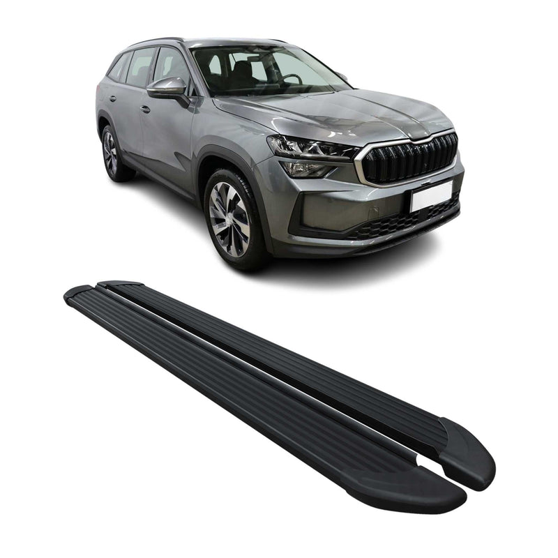 Trittbretter Seitenschweller für Skoda Kodiaq 2024-2025 Aluminium Schwarz 2tlg