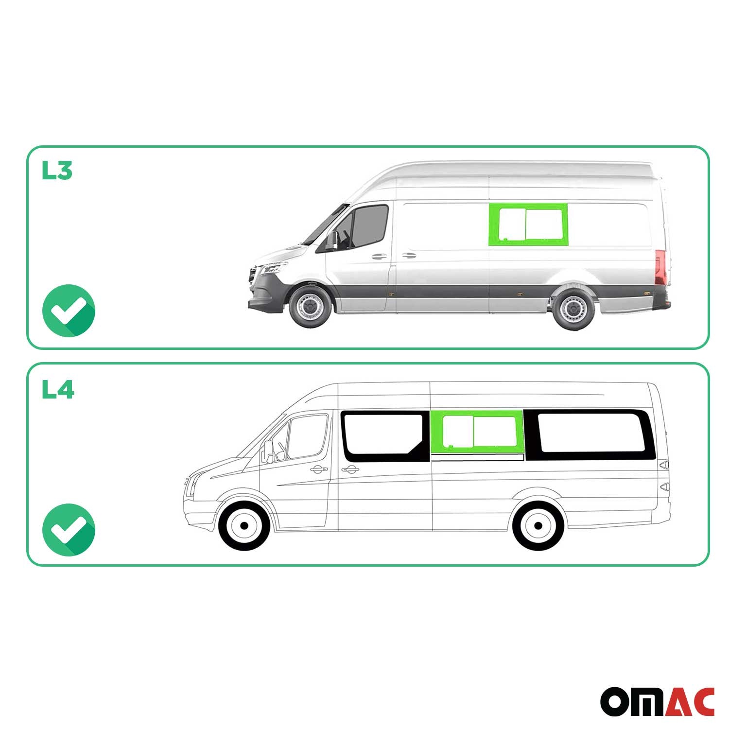 Schiebefenster für Mercedes Sprinter W907 2018-2026 Links Schiebetür L3 L4
