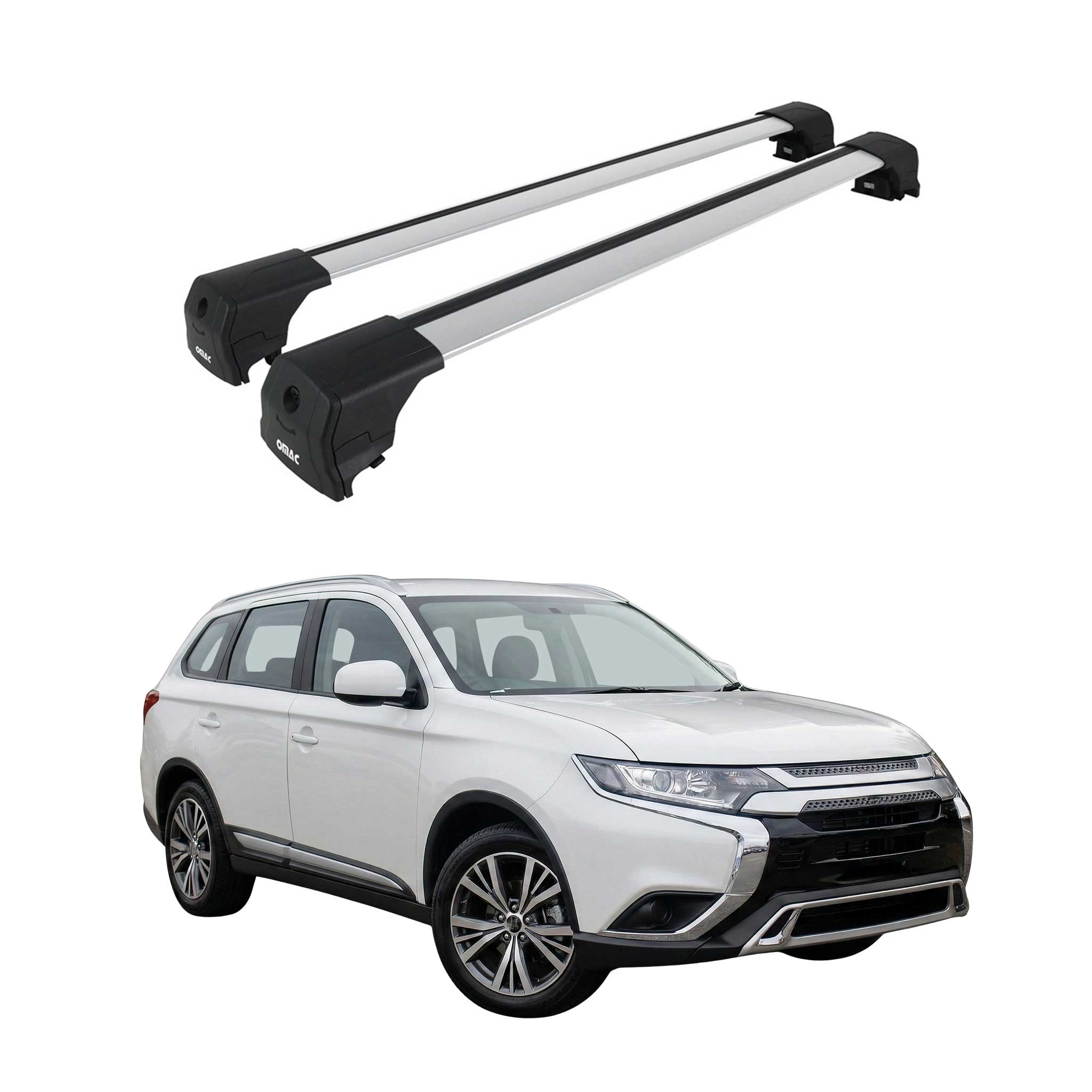 Dachträger Grundtäger für Mitsubishi Outlander III 2013-2021 Aluminium Silber 2x
