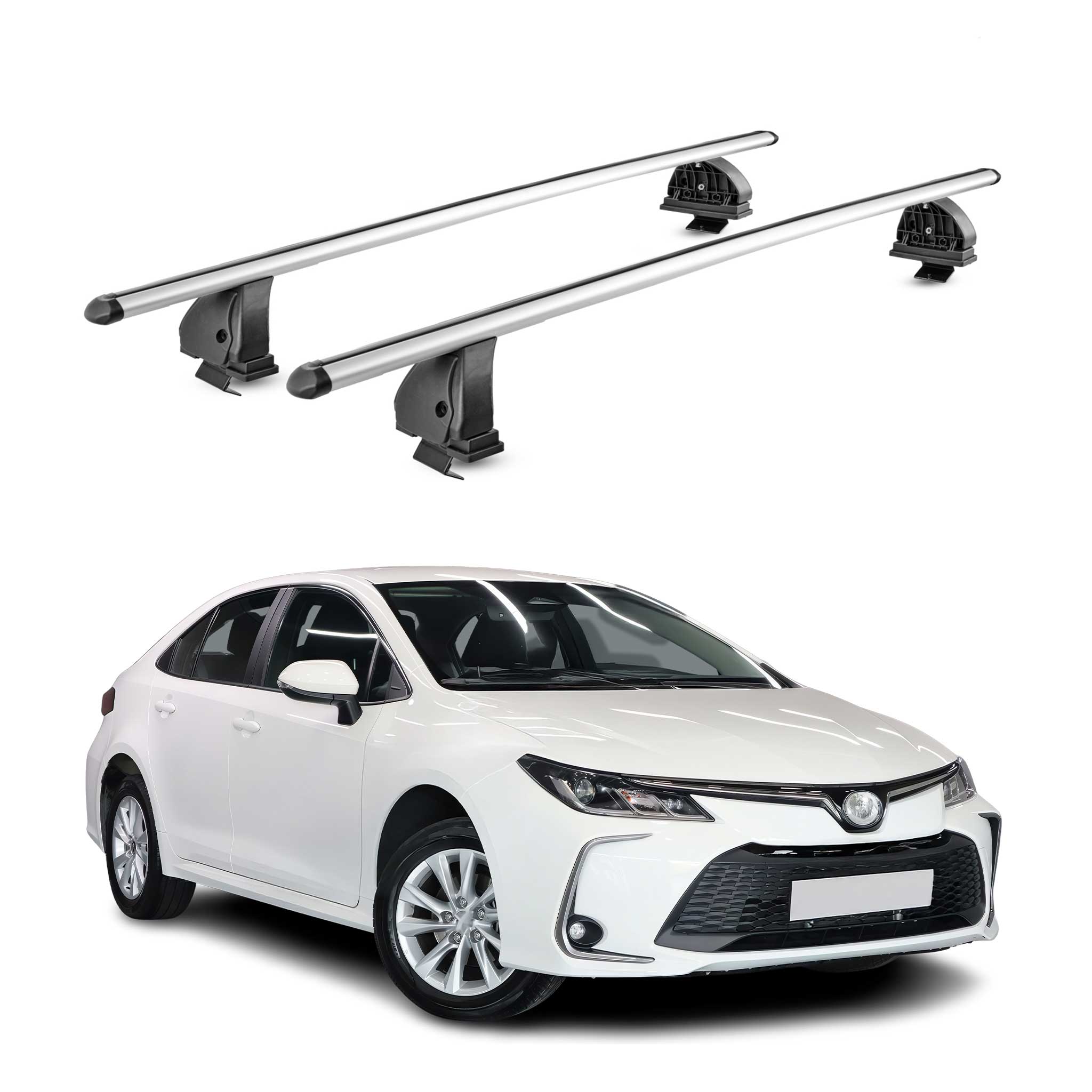 Alu Dachträger für Toyota Corolla mk12 Schrägheck Kombi 2019-2026 T-Nut Silber