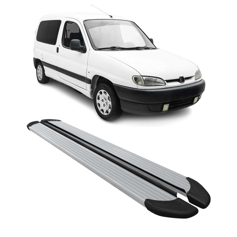 Seitenschweller Trittbretter Schweller für Peugeot Partner 1996-2008 Alu Grau