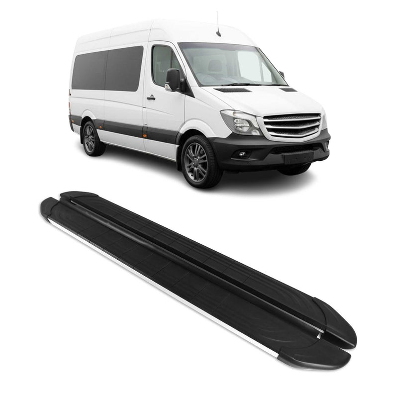 Trittbretter Seitenschweller für Mercedes Sprinter W906 2006-2018 L2 Schwarz