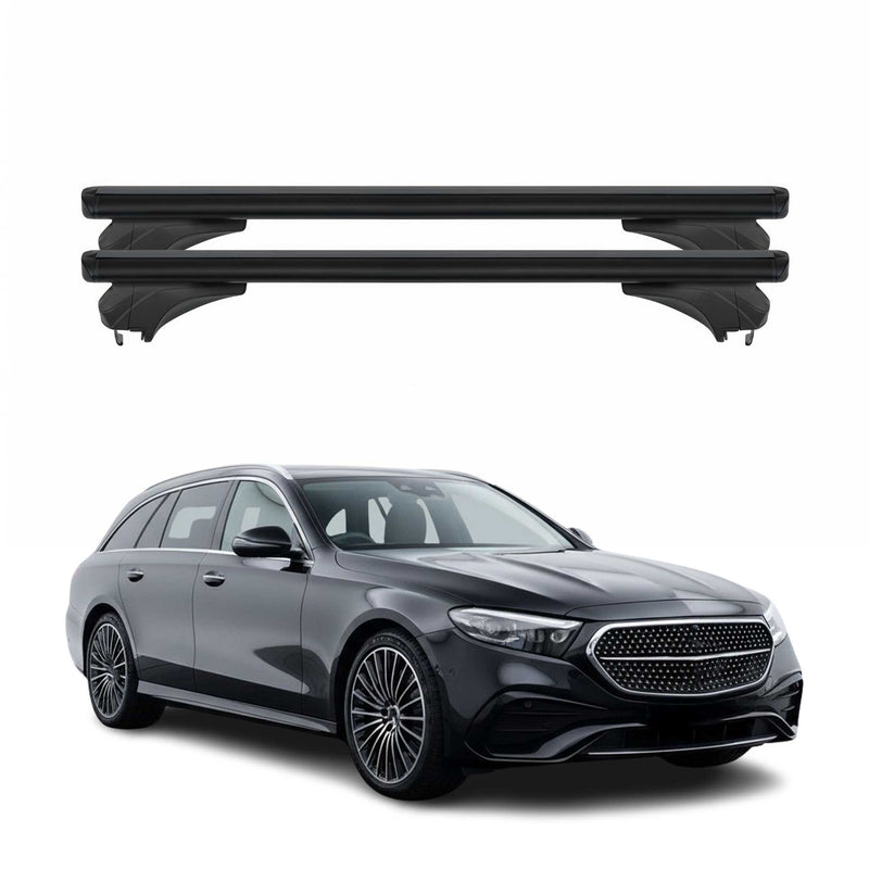 Menabo Dachträger für Mercedes E Klasse Kombi S213 2016-23 Aluminium Schwarz 2x