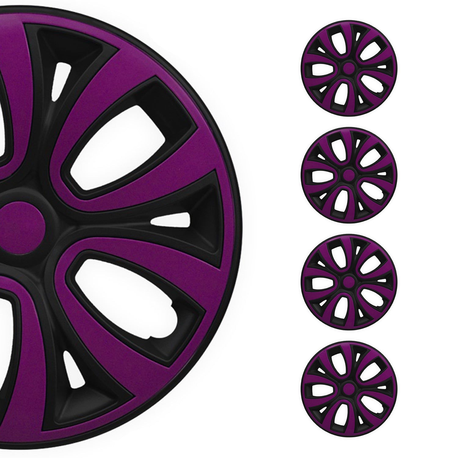 4x Radblenden Radzierblenden Radkappen für 14" Zoll Stahlfelgen Lila Schwarz