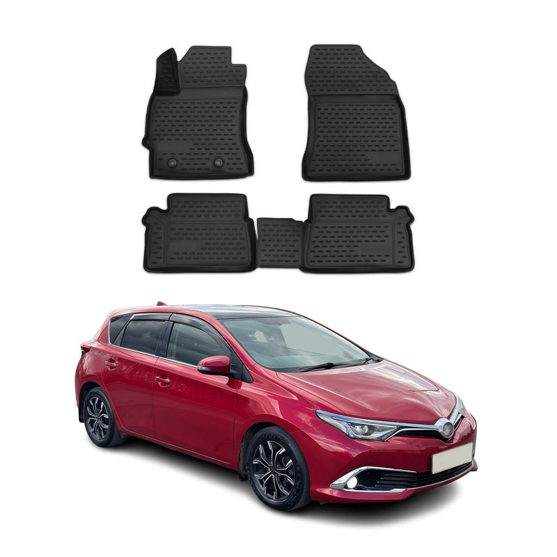OMAC Gummimatten Fußmatten für Toyota Auris 2012-2021 TPE Automatten Schwarz 4x