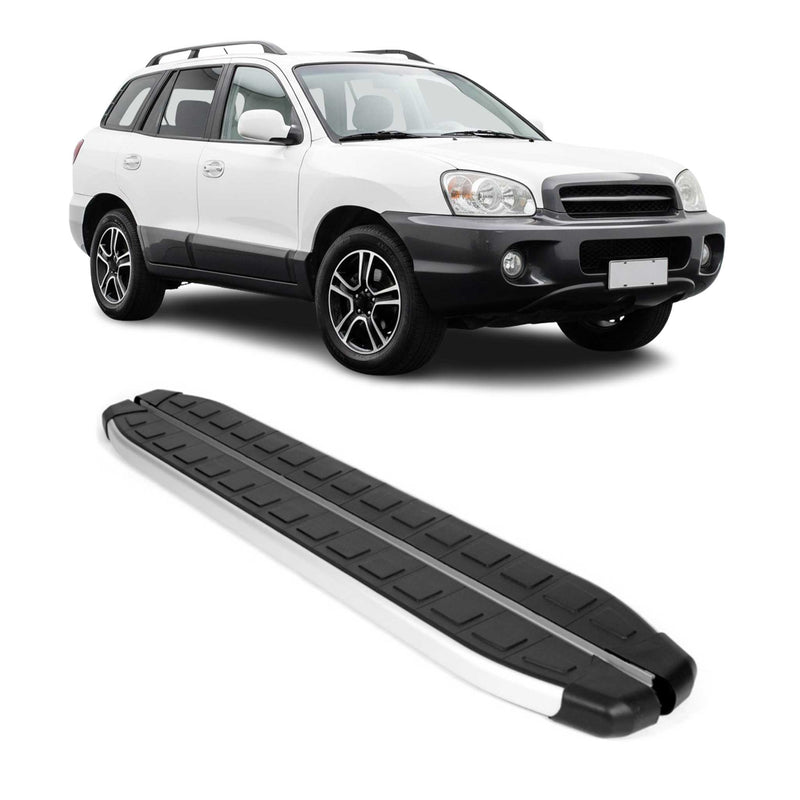 Schweller Seitenbretter Trittbretter für Hyundai Santa Fe 2000-2006 Alu Schwarz