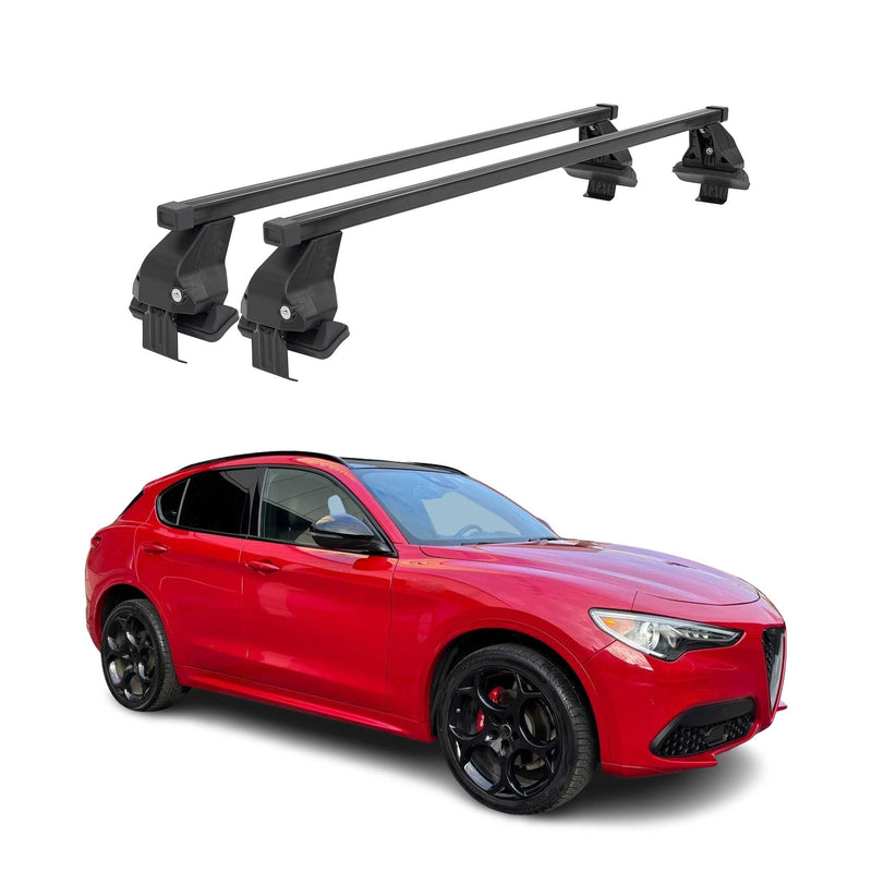 Menabo Dachträger Grundtäger für Alfa Romeo Stelvio 2016-2025 50kg Stahl Schwarz