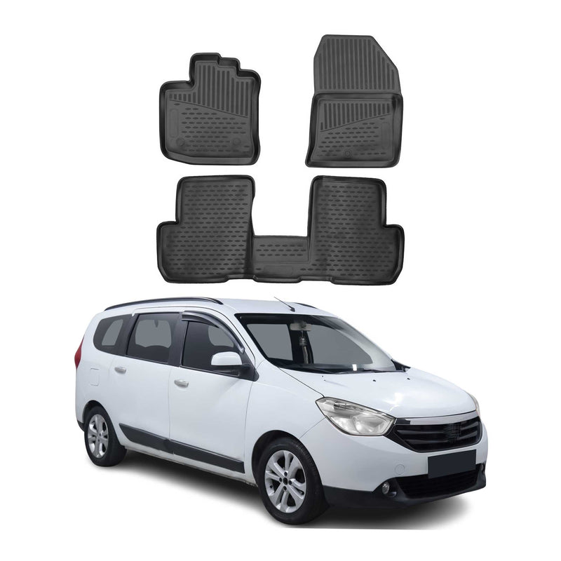 OMAC Gummimatten Fußmatten für Dacia Lodgy 2012-2024 TPE Automatten Schwarz 4x
