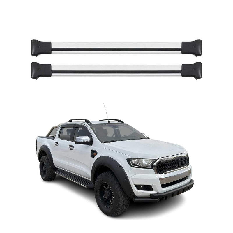 Dachträger Grundtäger für Ford Ranger 2011-2015 75kg Aluminium Silber 2 tlg