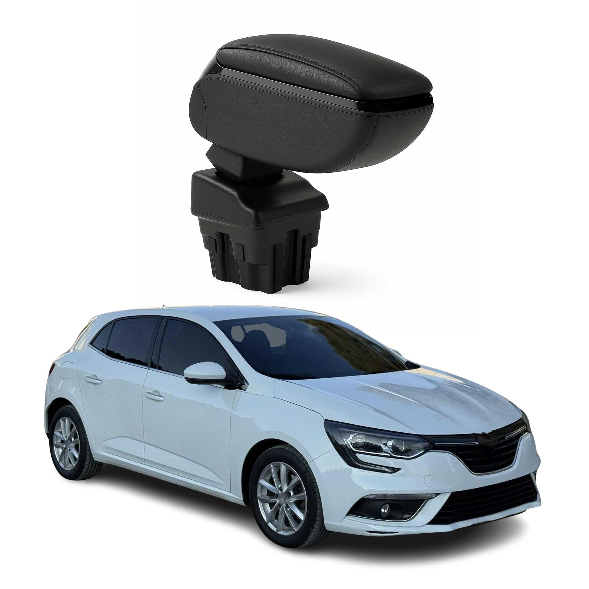Armlehne Mittelarmlehne für Renault Megane 2016-2022 PU-Leder ABS Schwarz