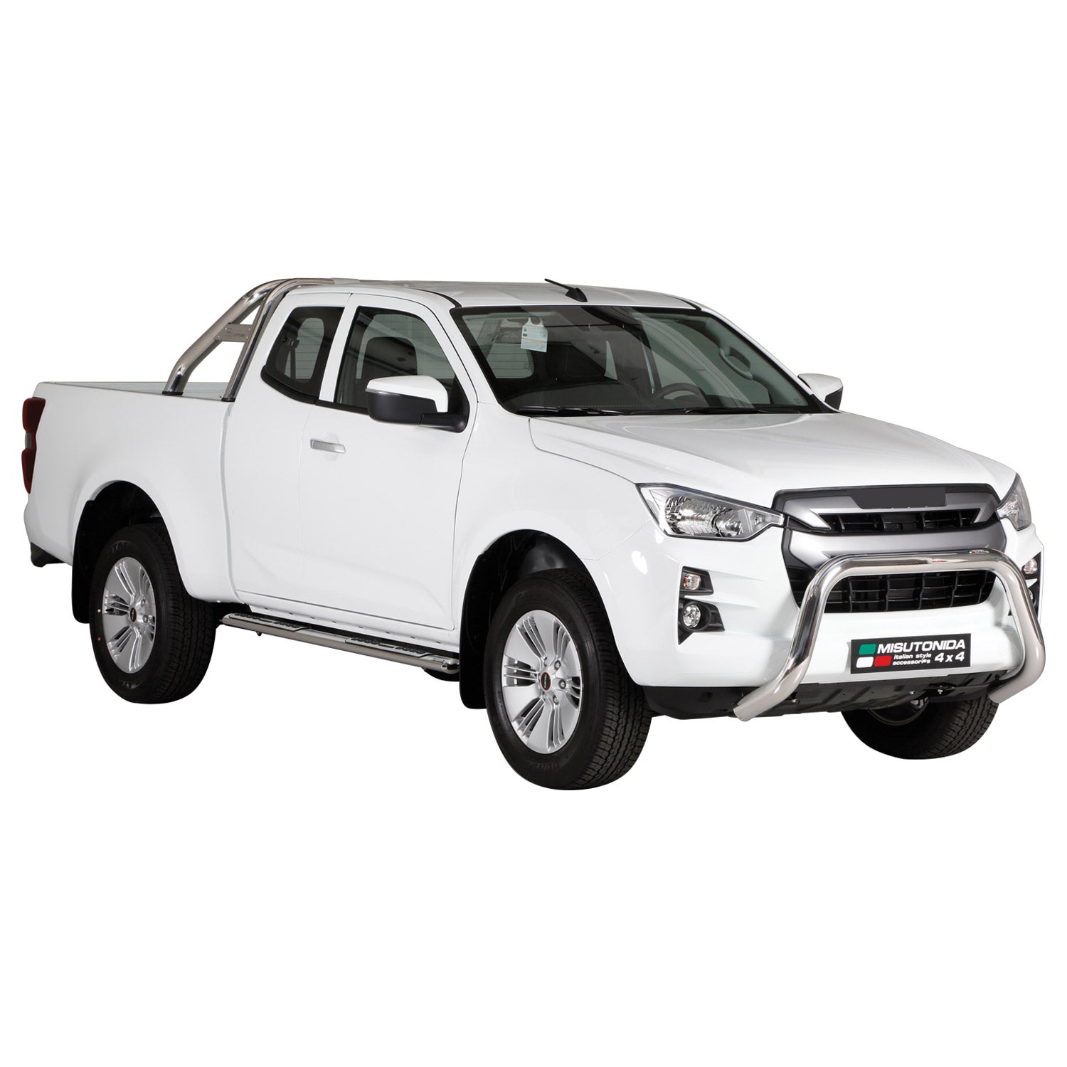 Stahl Seitenschweller Schwellerrohre für Isuzu D-Max Space Cab 2019-2026 Grau