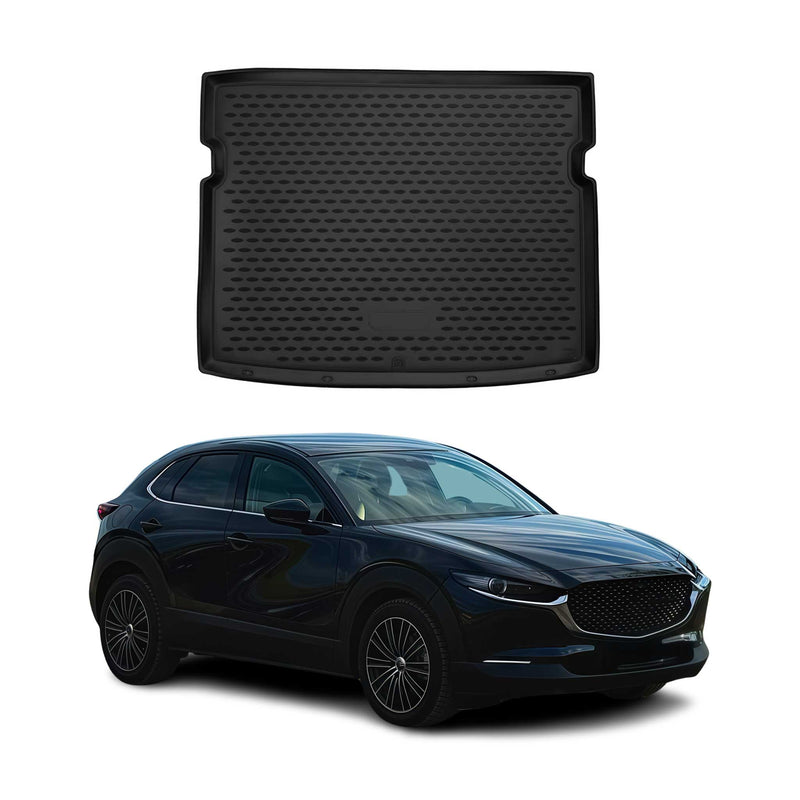 Kofferraummatte Kofferraumwanne für Mazda CX-30 2019-2025 Gummi TPE Schwarz