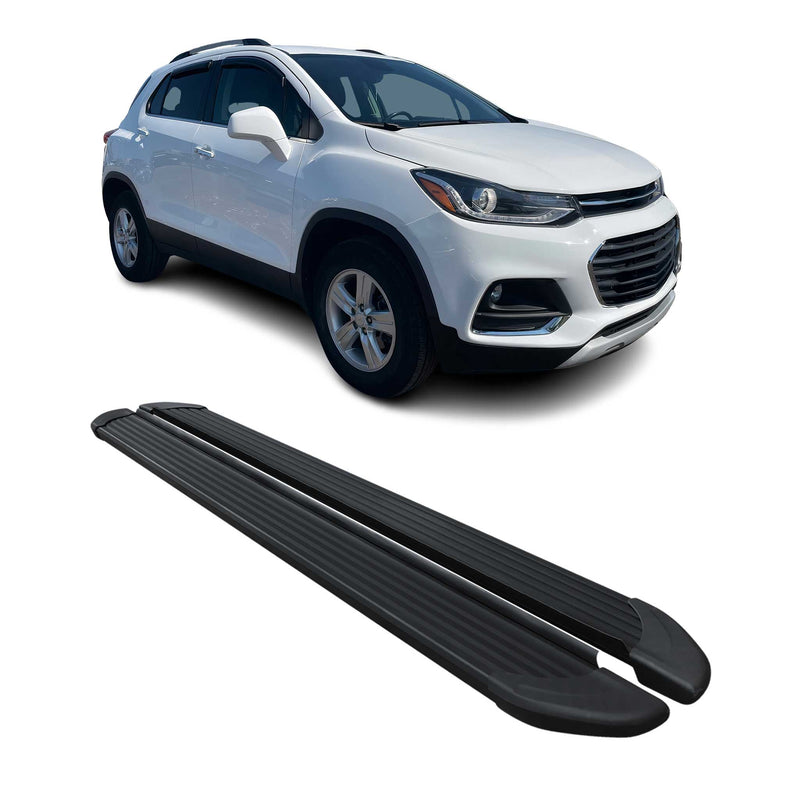Seitenschweller Trittbretter Schweller für Chevrolet Trax 2012-2024 Alu Schwarz