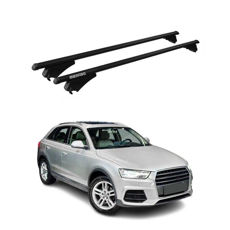 Menabo Dachträger Grundtäger für Audi Q3 mk1 2011-2018 75kg Alu Schwarz 2 tlg