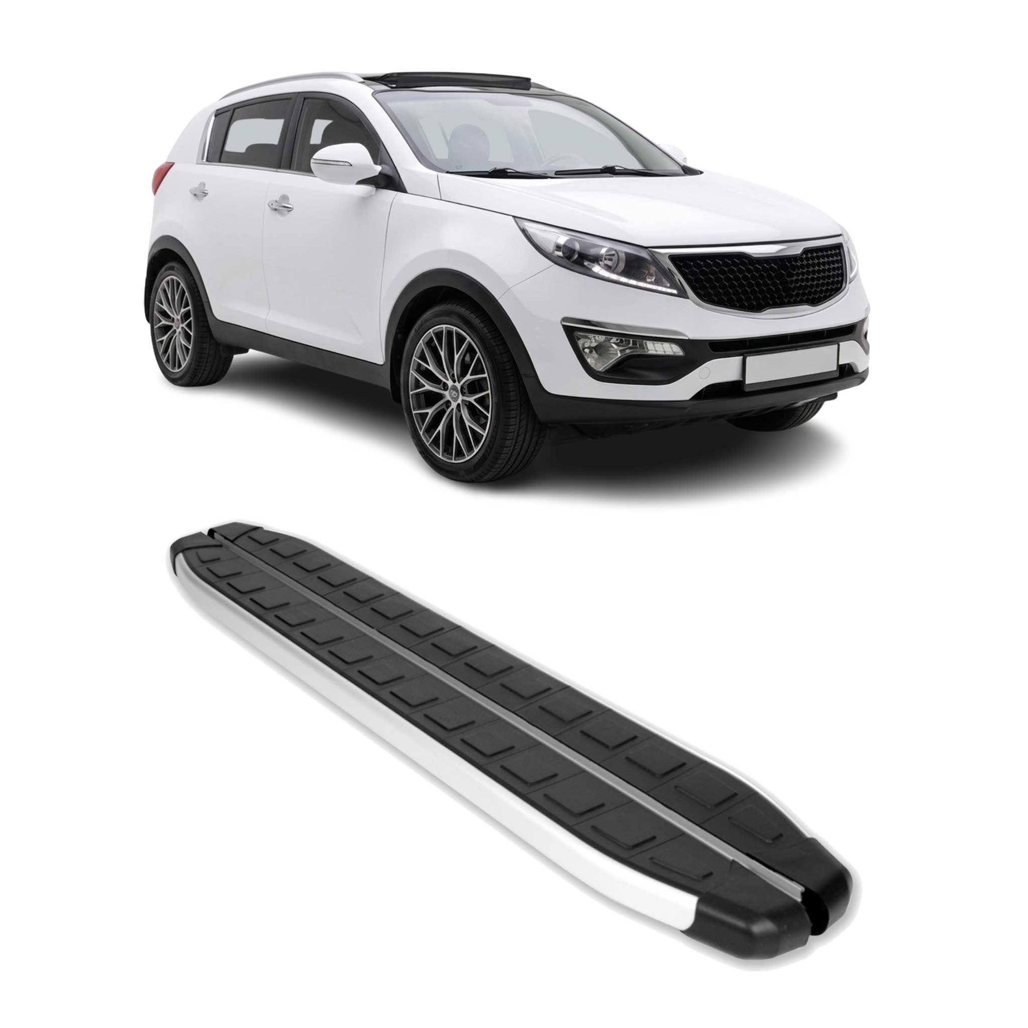 Seitenbretter Trittbretter für Kia Sportage mk3 SL 2011-2016 Alu Schwarz
