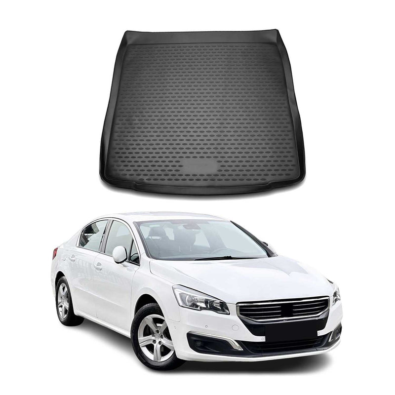 Kofferraummatte Kofferraumwanne für Peugeot 508 SW 2010-2019 Gummi TPE Schwarz
