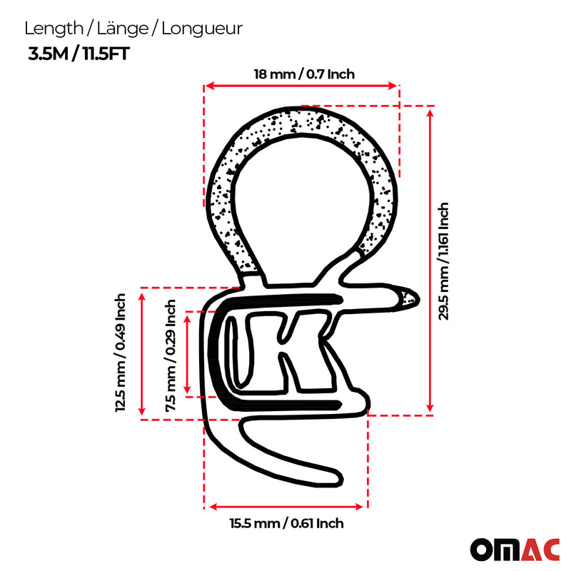 Universal Auto Türdichtungdichtung Kantenschutz Gummidichtung Türdichtung 345cm