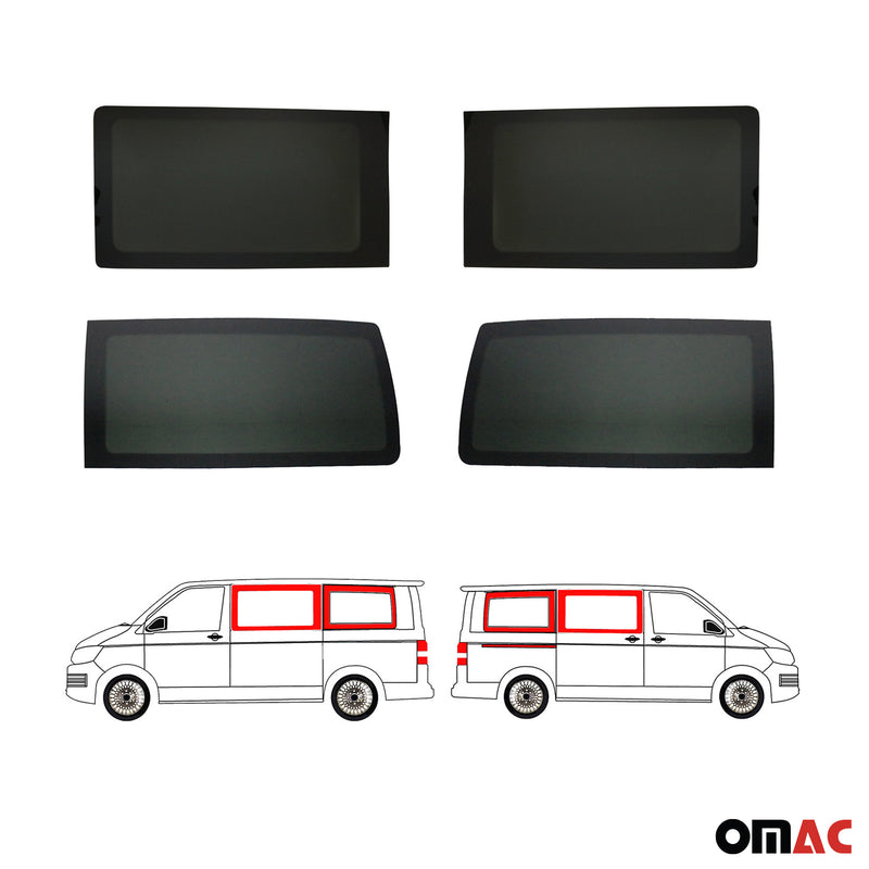 Seitenfenster Autoglas für VW T5 T6 2003-2024 Links Rechts 4x SET L1 L2 Mittel