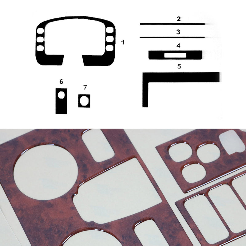 Innenraum Dekor Cockpit für Ford Transit 1997-2000 Wurzelholz Optik 8tlg