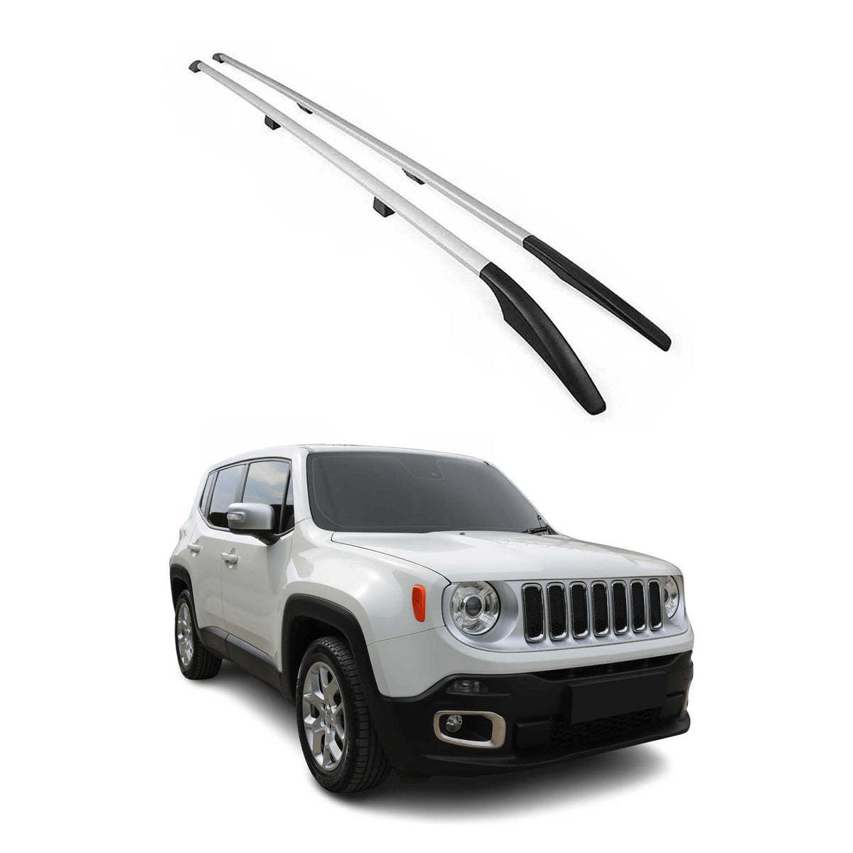 Dachreling Dachgepäckträger Relingträger für Jeep Renegade 2015-2024 Alu Grau