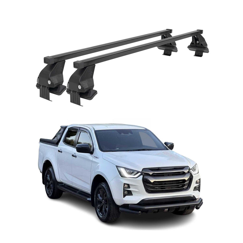 Menabo Dachträger Grundträger für Isuzu D-Max III 2019-2025 Stahl Schwarz 2tlg