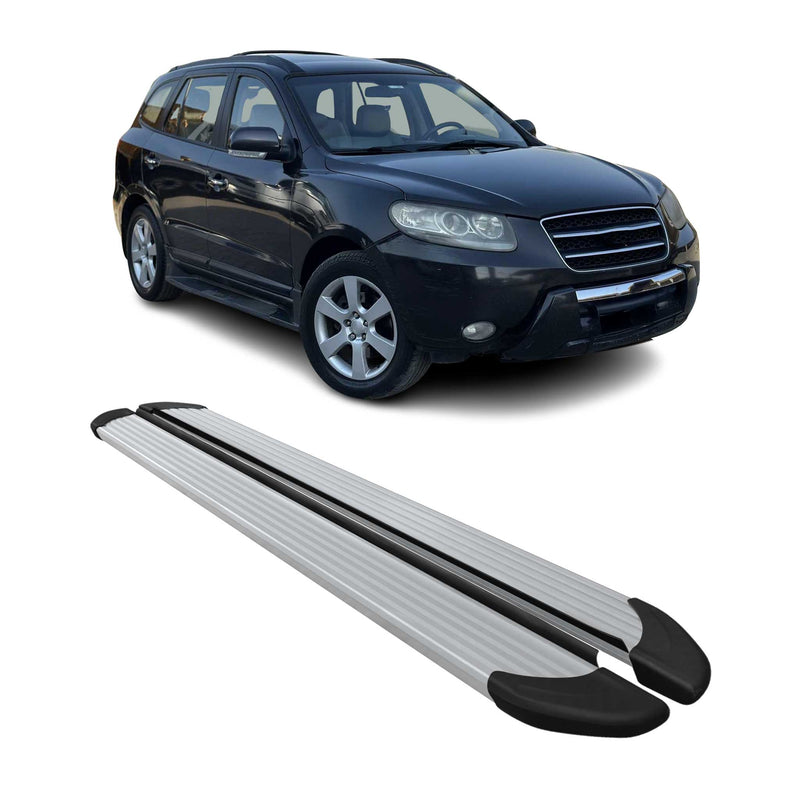 Seitenschweller Trittbretter Schweller für Hyundai Santa Fe 2006-2012 Alu Grau