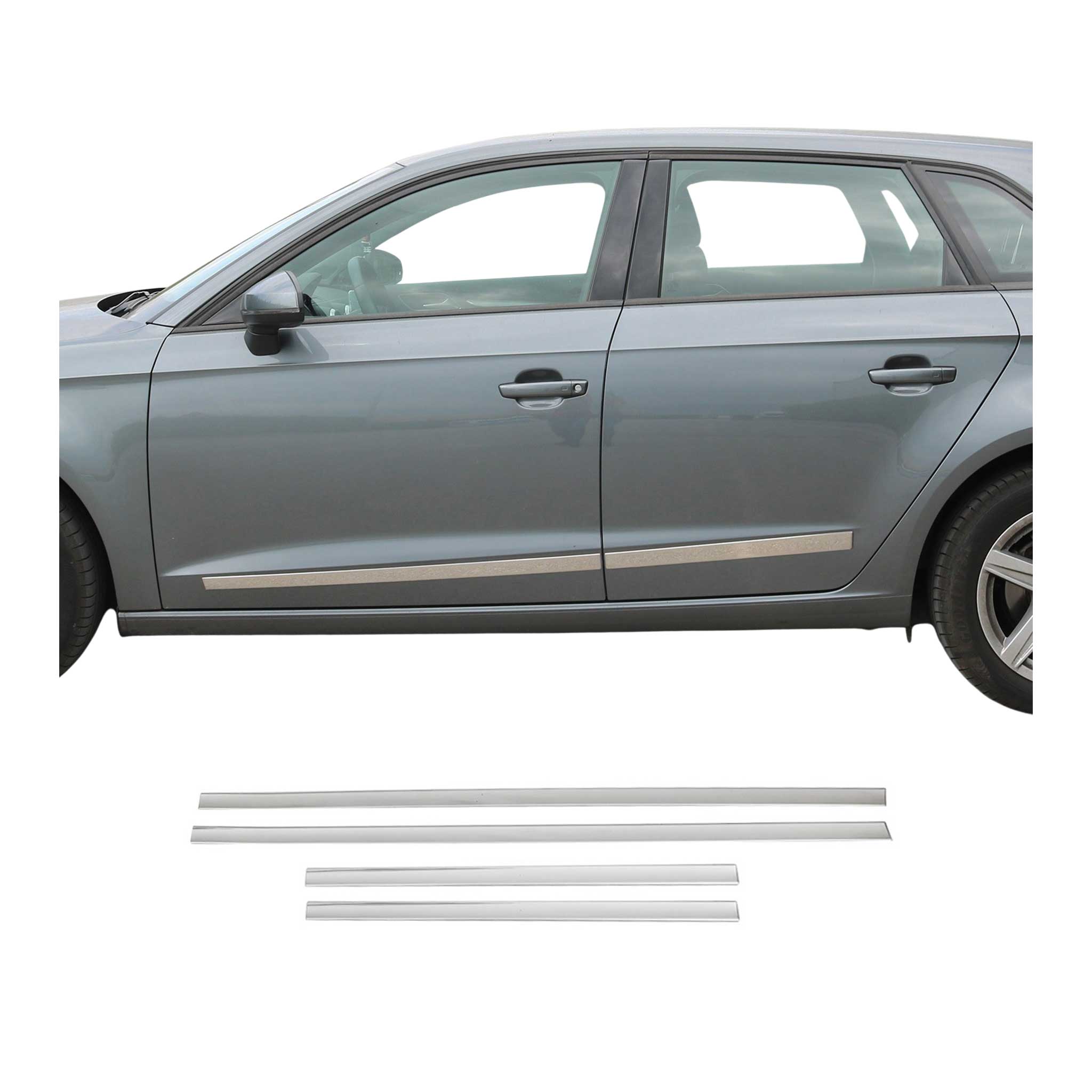 Türschutz Seitentürleiste für Fiat Grande Punto 2005-2012 Chrom Stahl Stahl 4x