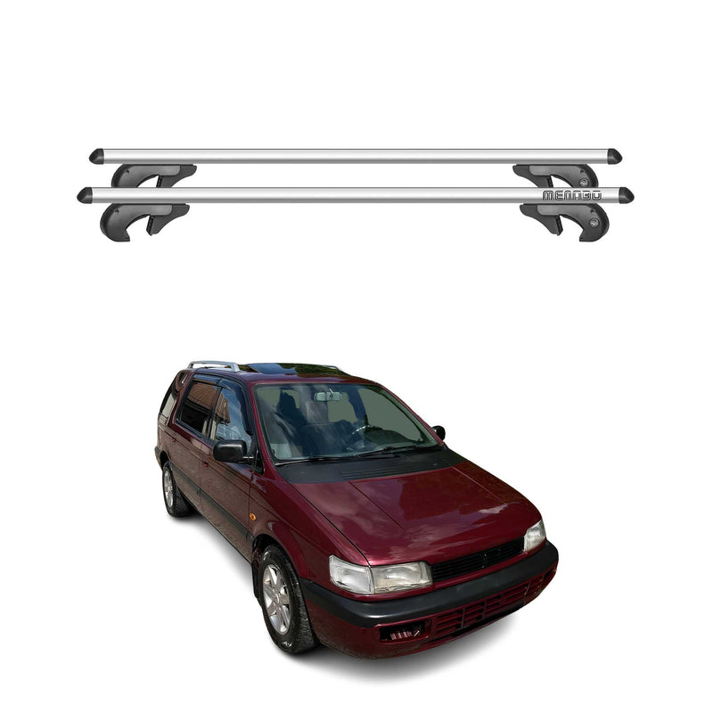 Menabo Dachträger Grundtäger für Mitsubishi Space Wagon 1984-1998 90kg Silber 2x