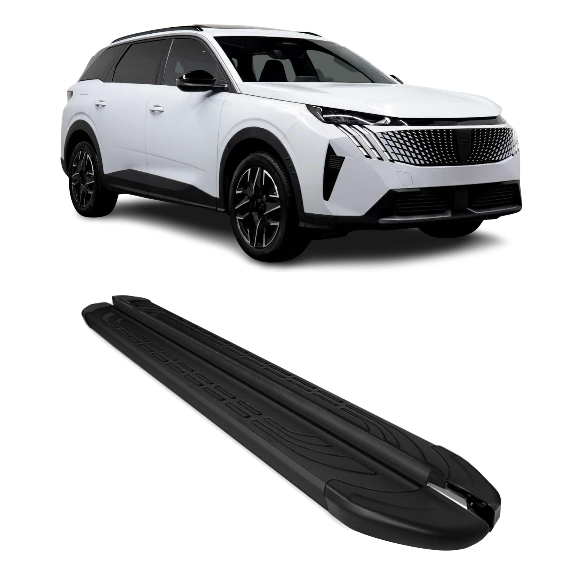 Trittbretter Seitenbretter für Peugeot 5008 III 2024-2026 Double Cab Alu Schwarz