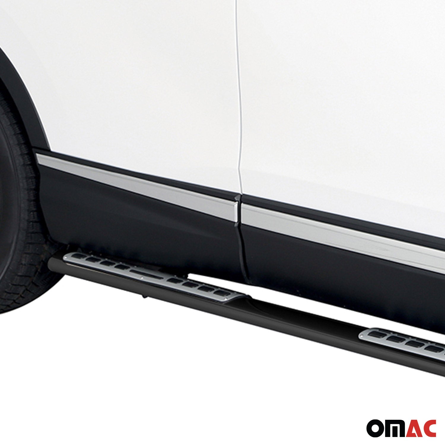 Edelstahl Seitenschweller Schwellerrohre für Honda CR-V Hybrid 2019-2025 Schwarz