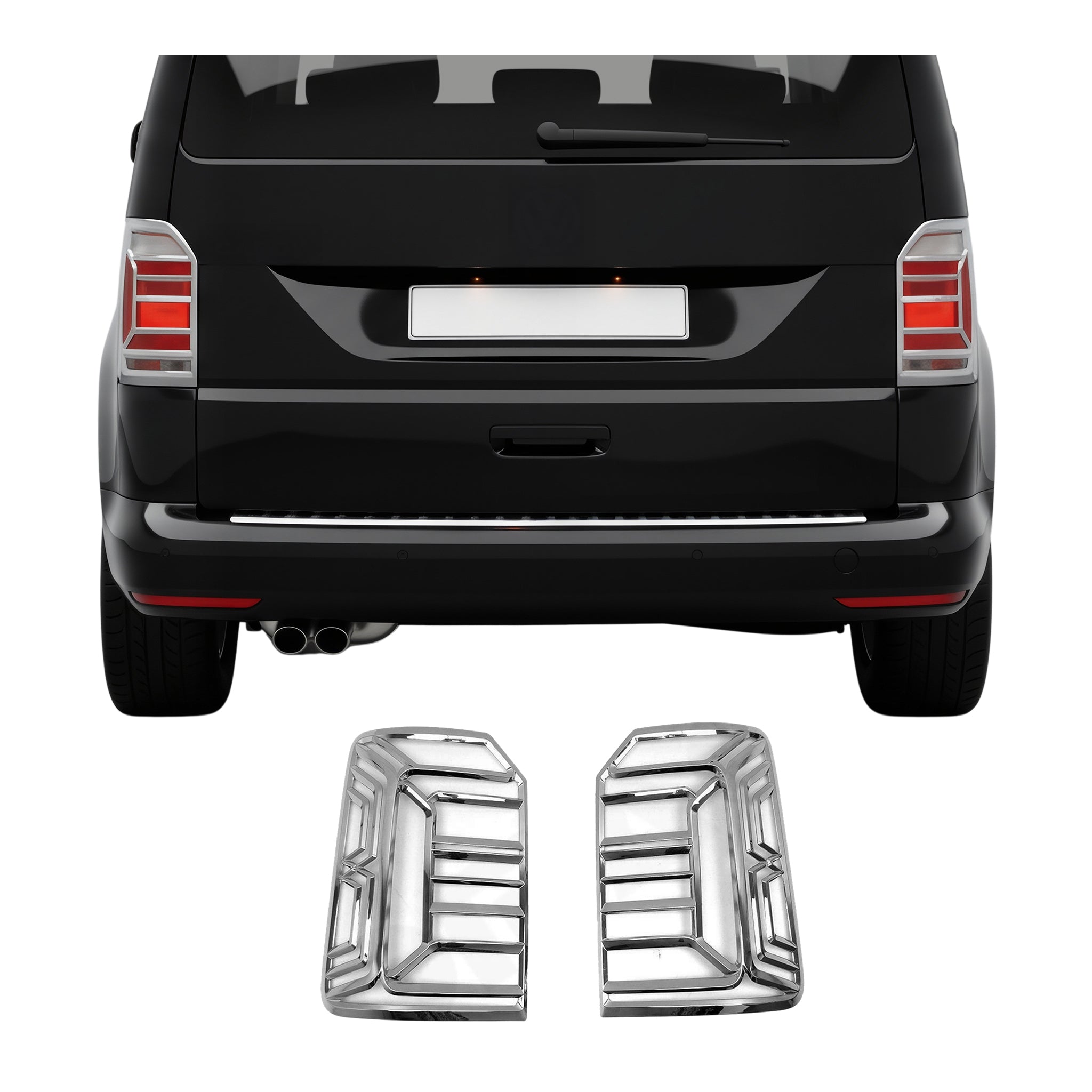 Rücklicht Leisten Heckleuchte für VW Caddy 2015-2020 Chrom ABS Silber 2tlg