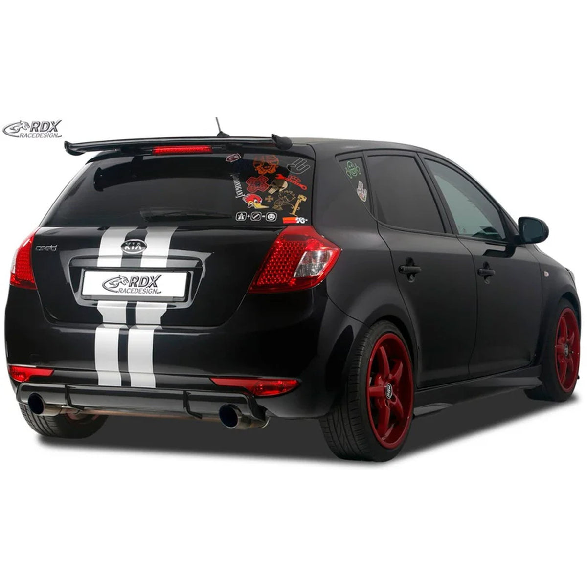 RDX Heckschürzenansatz Diffuser für Kia Ceed ED HB 2007-2012 ABS Schwarz TÜV
