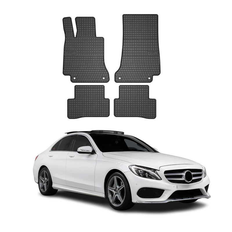 OMAC Gummi Fußmatten für Mercedes C Klasse W205 2014-2021 Automatten Schwarz 4x