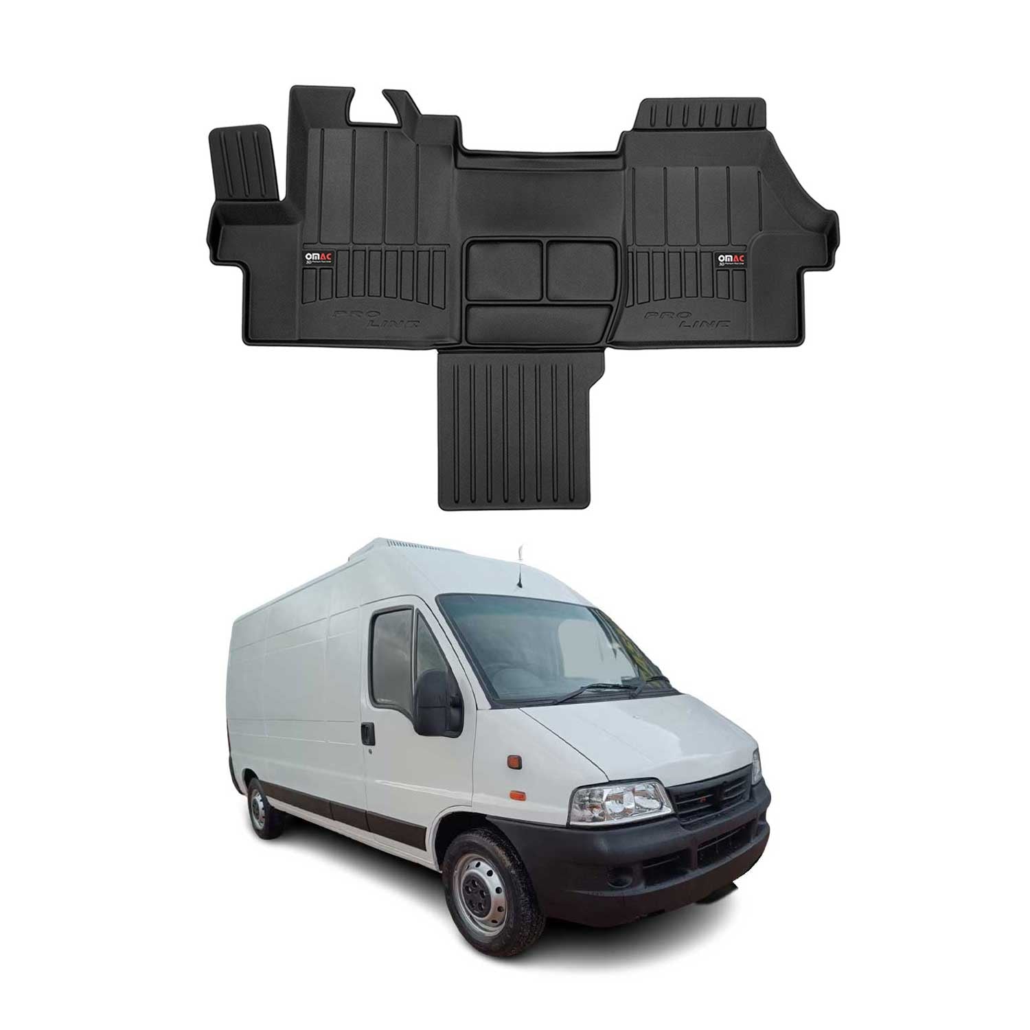 OMAC Gummi Fußmatten für Fiat Ducato 2006-2020 Premium TPE Automatten Schwarz 1x