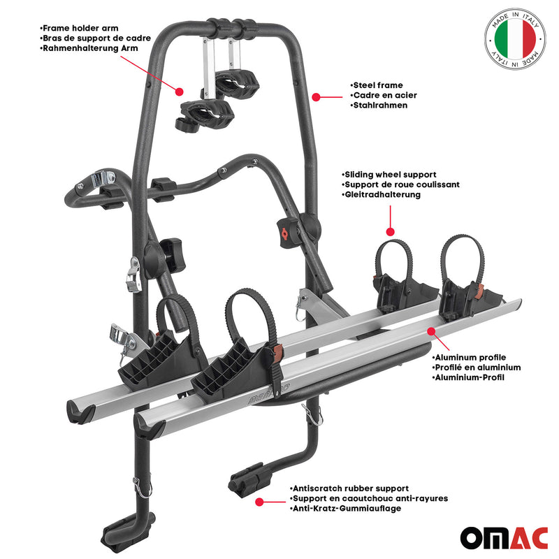 Fahrradträger für Heckklappe E Bike Fiat Marea 2 Fahrräder