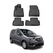 OMAC Gummimatten Fußmatten für Opel Combo 2019-2024 5 Sitze TPE Schwarz 4x