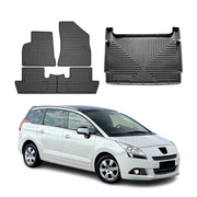 Fußmatten & Kofferraumwanne Set für Peugeot 5008 I 2010-2017 Gummi TPE 5x