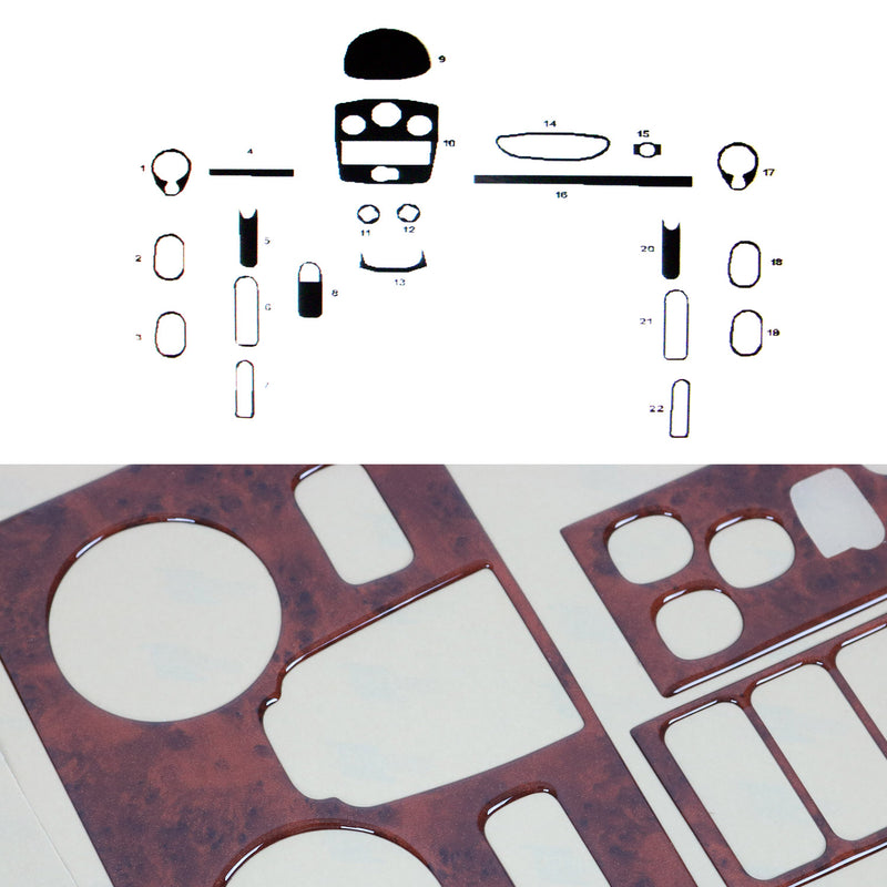 Innenraum Dekor Cockpit für Renault Clio 2007-2012 Wurzelholz Optik 22tlg