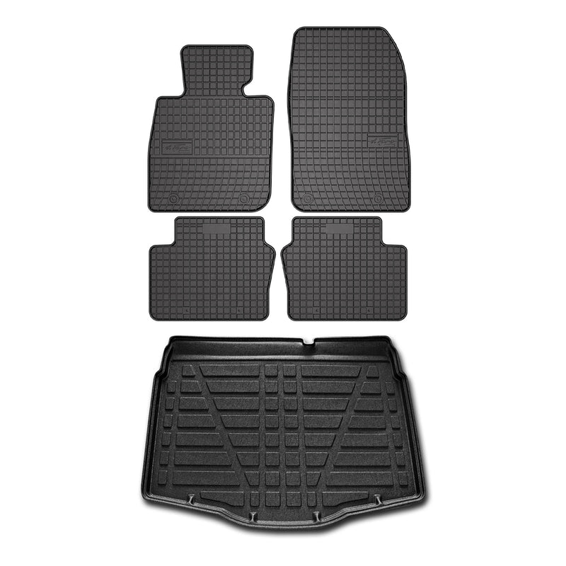 Fußmatten & Kofferraumwanne Set für Mazda CX-3 2015-2024 Gummi Schwarz TPE 5x