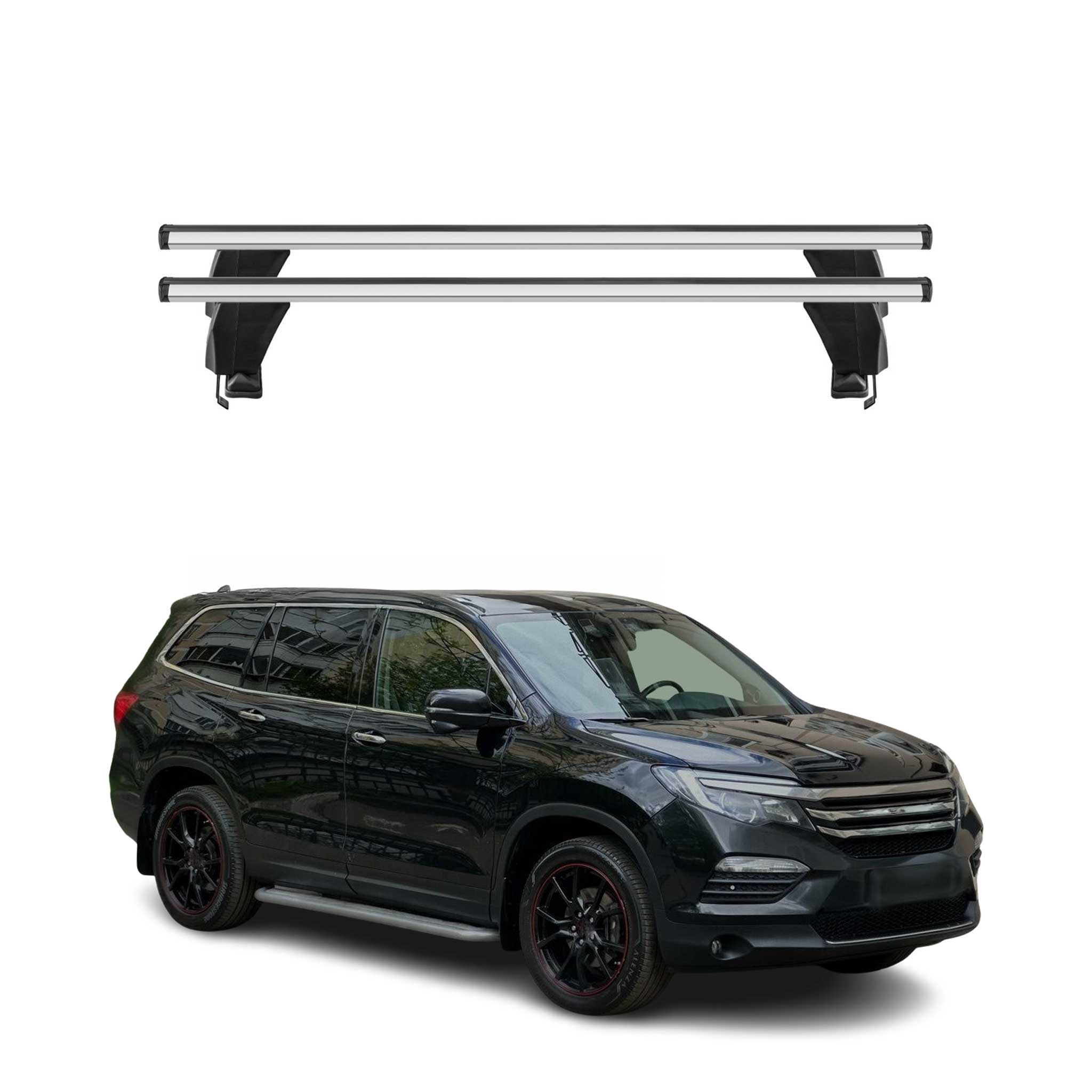 Menabo Dachträger Grundtäger für Honda Pilot 2016-2022 50kg Alu Silber 2 tlg