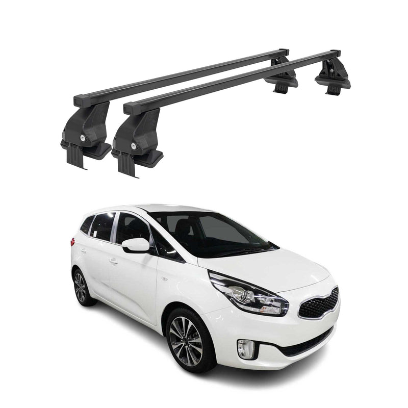 Menabo Dachträger Grundtäger für Kia Carens 2013-2021 50kg Stahl Schwarz 2 tlg