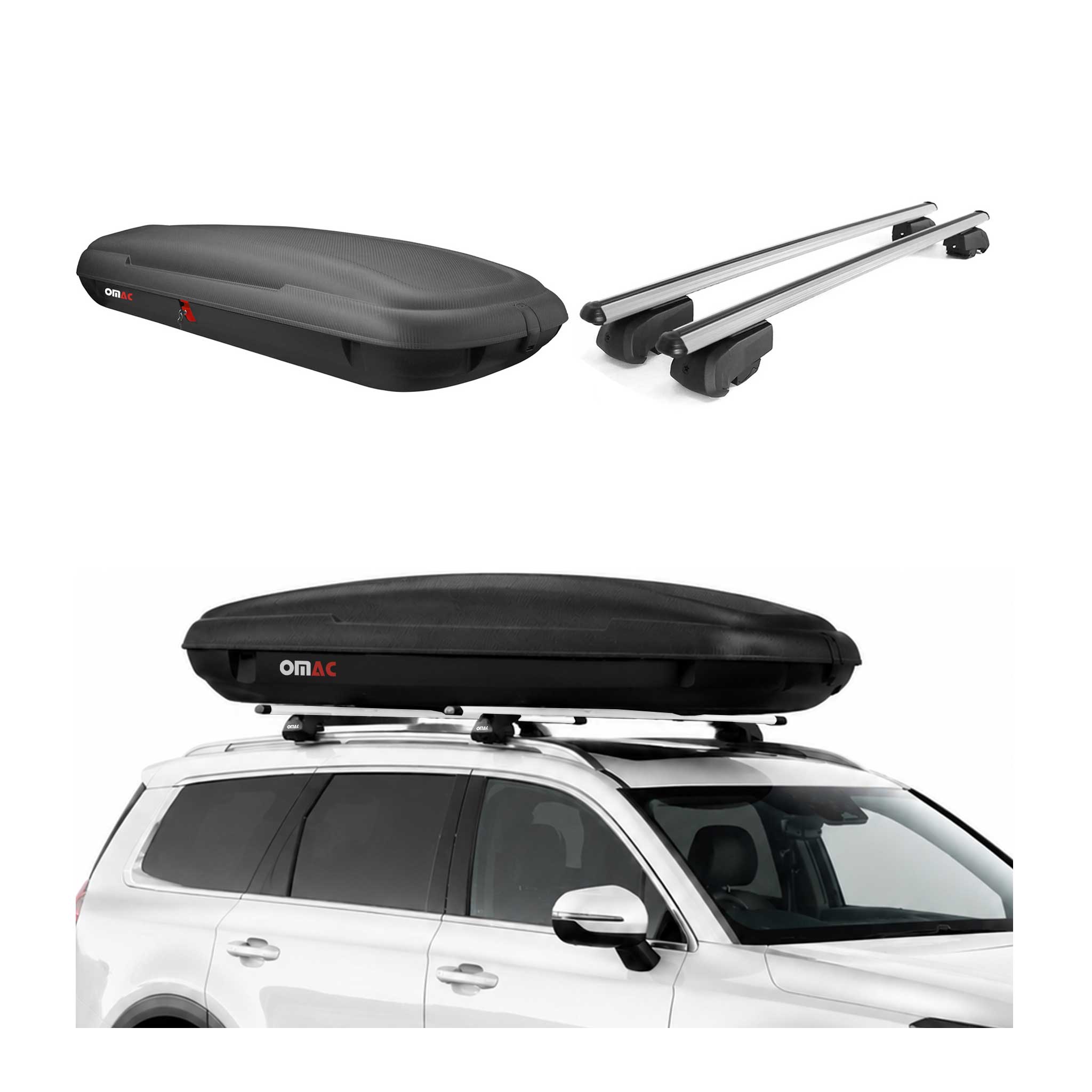 Carbonlook Dachbox 480L + Alu Dachträger Hyundai Tucson IV 2022-2026 Silber