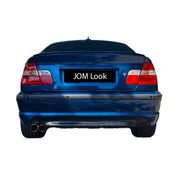 JOM Heckschürzeneinsatz für BMW 3er E46 1998-2007 schwarz matt Doppelrohr links