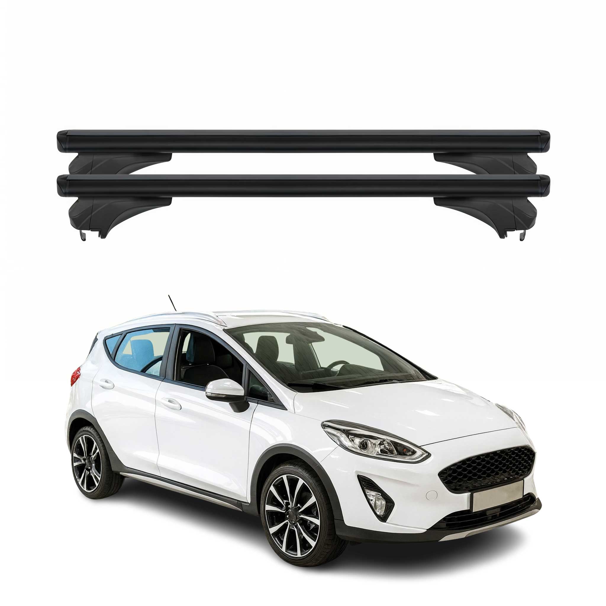 Menabo Dachträger für Ford Fiesta VII Kombi 2018-2023 Aluminium Schwarz 2 tlg