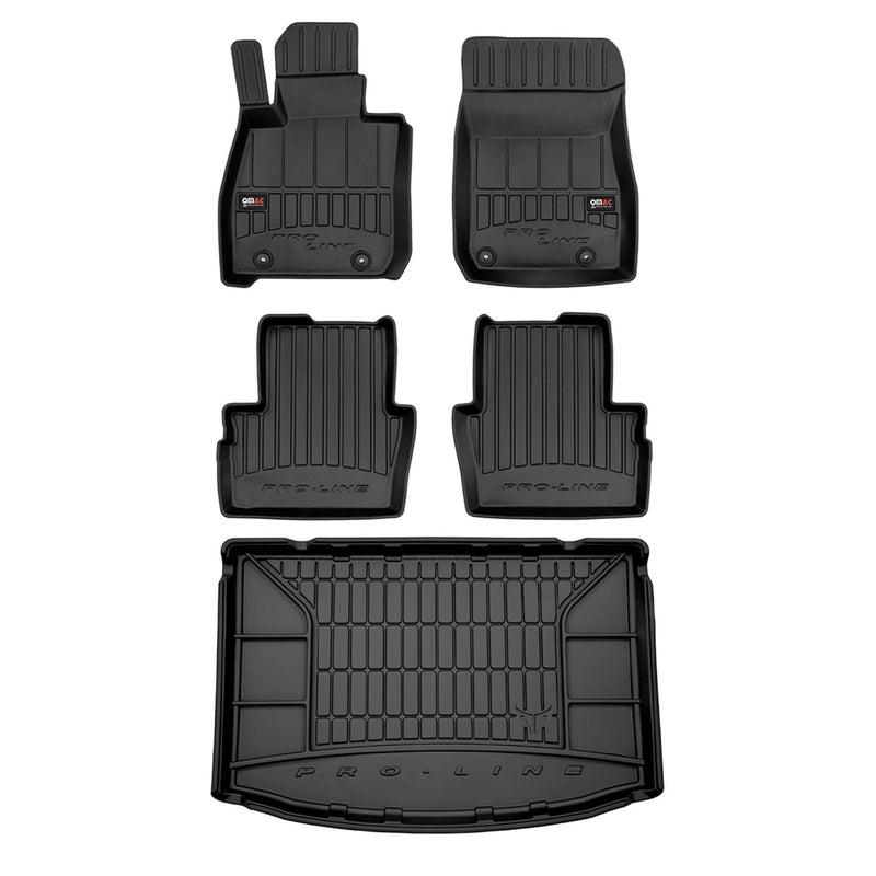 OMAC Fußmatten & Kofferraumwanne Set für Mazda CX-3 2015-2024 Gummi Schwarz 5x