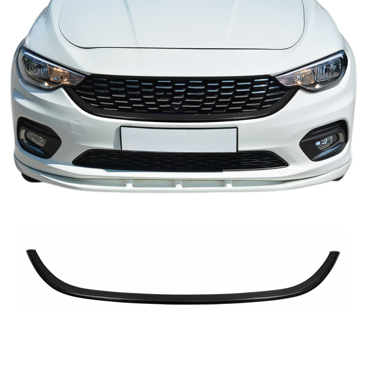 Kühlergrill Leisten Grillleisten für Fiat Tipo Limo Schrägheck 2015-2026 Carbon