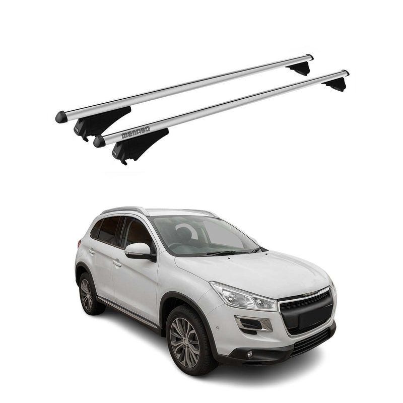Menabo Dachträger Grundtäger für Peugeot 4008 2012-2017 75kg Alu Grau 2tlg