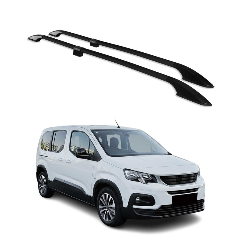 Dachreling Dachgepäckträger für Peugeot Rifter 2019-2020 L2 Langer Alu Schwarz