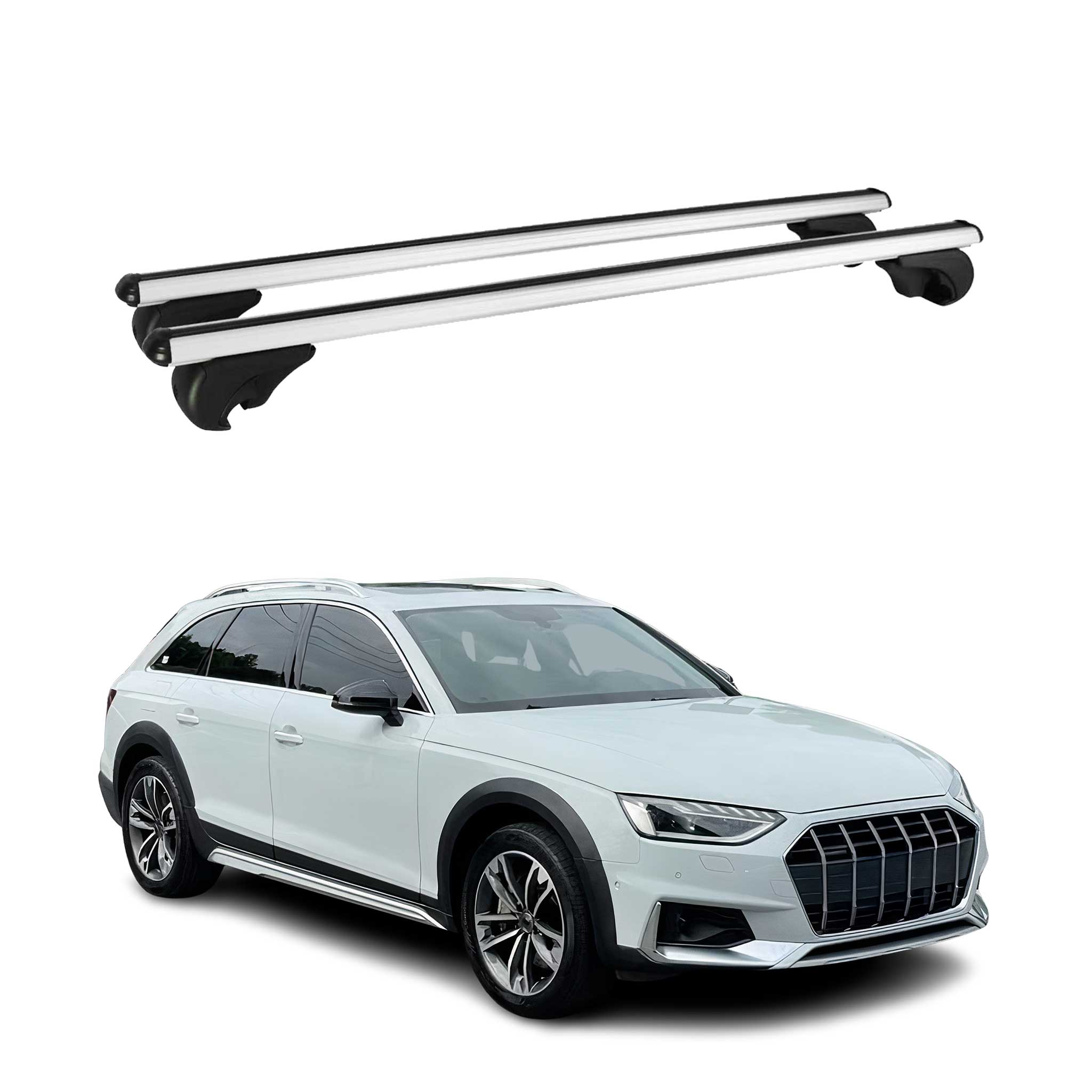 Dachträger Grundtäger für Audi A4 B9 Allroad 2016-2025 75kg Alu Silber 2 tlg
