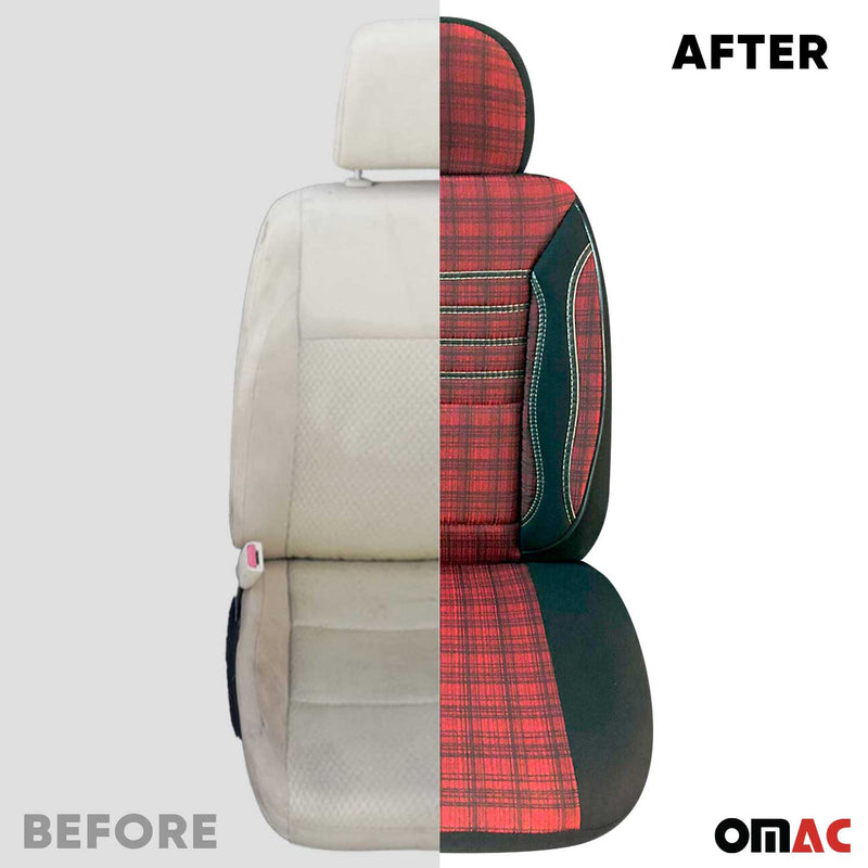 Schonbezüge Sitzbezüge für VW Transporter Multivan 2003-2025 Schwarz Rot 1 Sitz